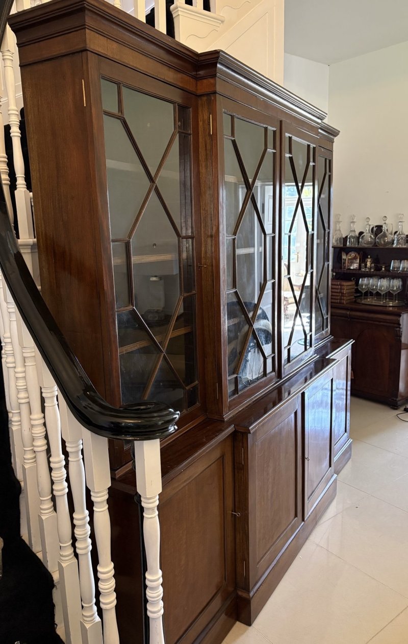 Antique Victorian Quality Mahogany Breakfront Bookcase - Image 7